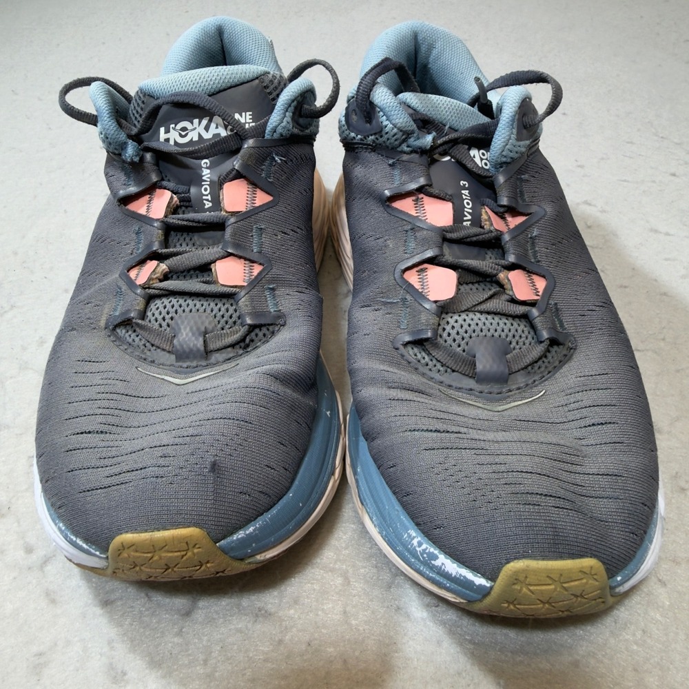 Hoka One One Gaviota 3 Womens Running Shoes Size 8.5 Grey Blue 1113521 Stability